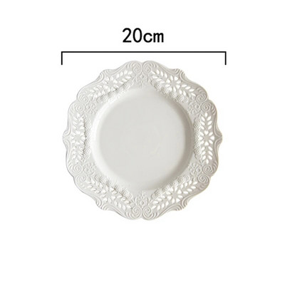 Moodne reljeefne keraamiline õhtusöögitaldrik Prantsuse stiilis õõnestatud õhtusöögitaldrikud Steak-pastaroad Kook Magustoit Köögiviljad lauanõud