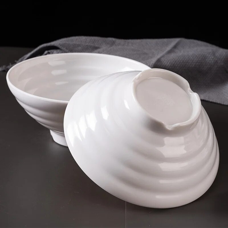 Melamin fehér tészta tál sűrített japán stílusú ramen tálak utánzat porcelán műanyag rizstál Konyhai edények