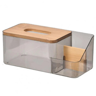 Tissue doboz kereken nyíló papírzsebkendő-tartóval, fából készült fedeles papírzsebkendős doboz távirányítós tároló tartó konyhához