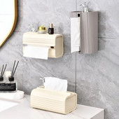 Cutie de șervețele montată pe perete pentru prosoape de hârtie Suport pentru hârtie montat pe perete, fără perforare, de capacitate mare Cutie de depozitare creativă pentru șervețele de bucătărie