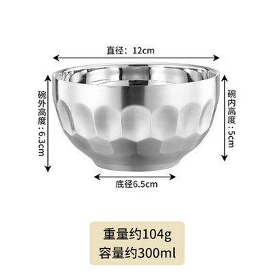 11,5–14 cm Kūrybiniai 304 nerūdijančio plieno dubenys greitai paruošiamų makaronų sriubos dubuo sutirštintų ryžių vaisių patiekalų dubuo Vaikų mokyklos viešbučių reikmenys