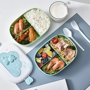 Χαριτωμένο κουτί γεύματος για παιδιά Διαμερίσματα Microwae Bento Παιδικό Παιδικό Σχολείο Υπαίθριο Κάμπινγκ Πικ-νικ Φορητό δοχείο τροφίμων