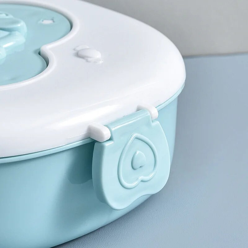 Cutie de prânz drăguță pentru copii, compartimente pentru microwae Bento, cutie de prânz pentru copii, școală pentru copii, în aer liber, camping, picnic, container portabil pentru alimente