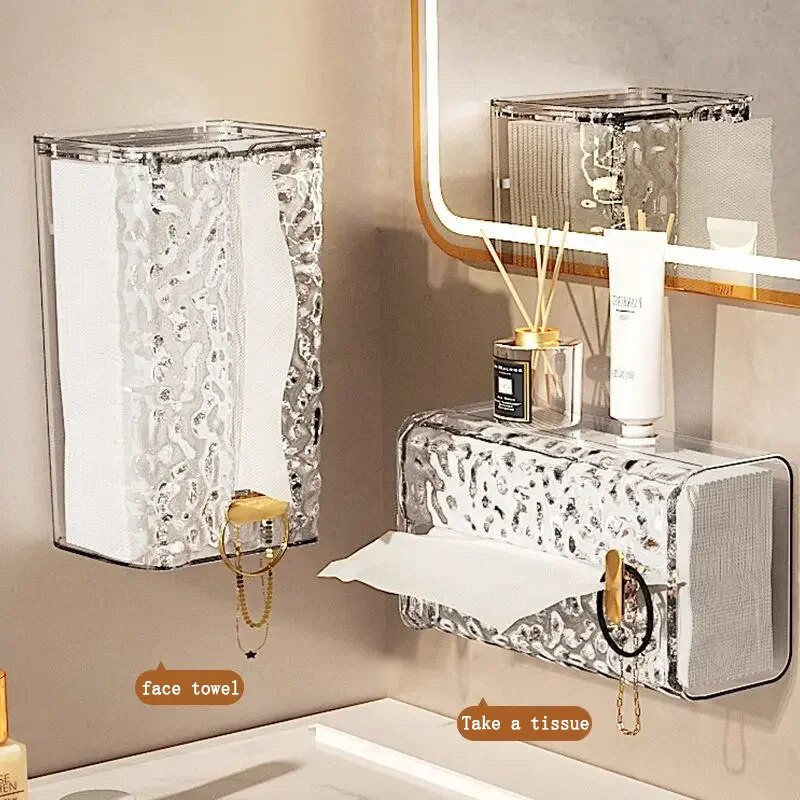 Cutie perforată pentru prosoape de hârtie, montată pe perete, șervețel de uz casnic, prosoape de bucătărie, cutie de depozitare pentru sertar