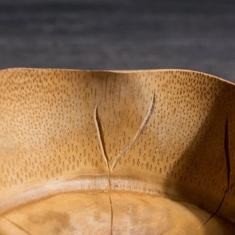 Bamboo Lotus Leaf Bowl Gyermek tál teáskészlet Tároló Bambusz kézműves termékek