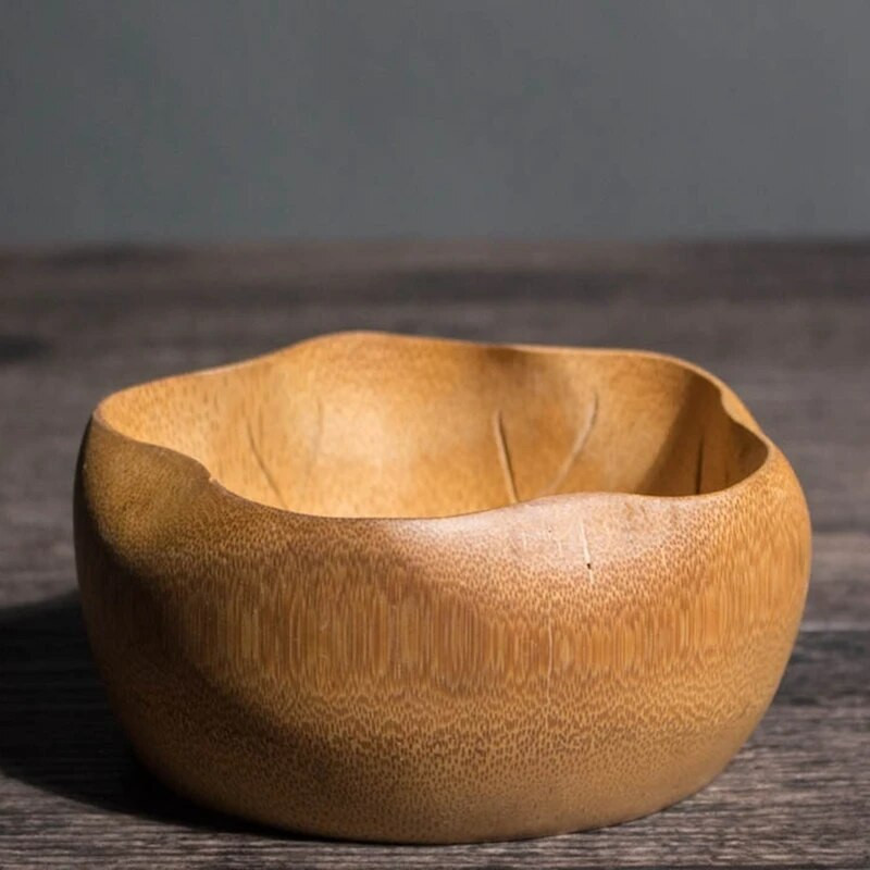 Bamboo Lotus Leaf Bowl Gyermek tál teáskészlet Tároló Bambusz kézműves termékek