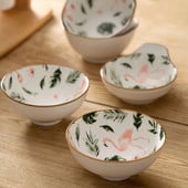 Sakura Flamingo Underglaze kerámia tál evőtál Háztartási rizstál Japán stílusú étkészlet salátástál