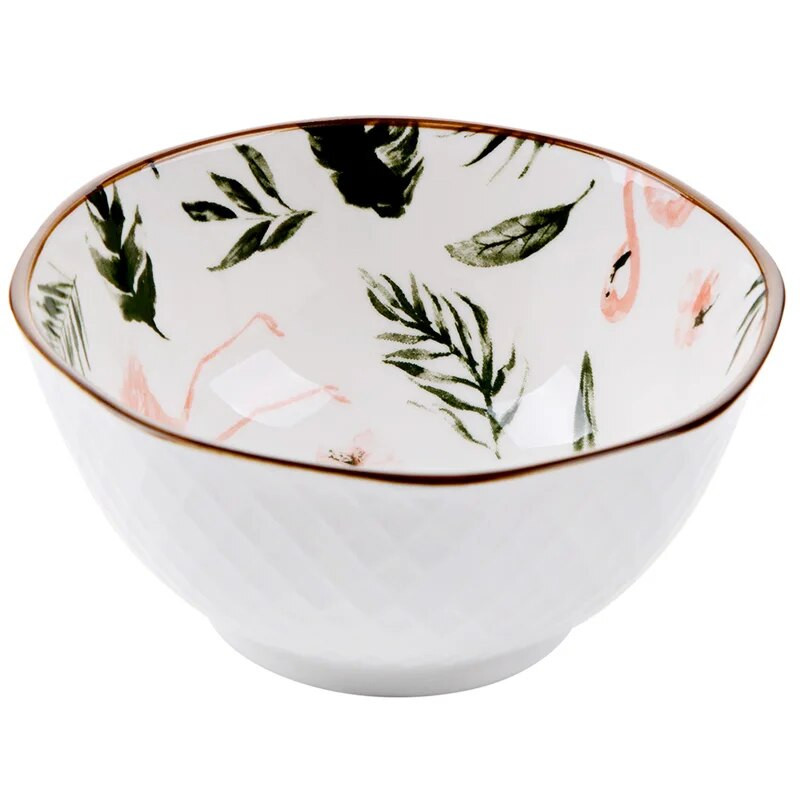 Sakura Flamingo Underglaze kerámia tál evőtál Háztartási rizstál Japán stílusú étkészlet salátástál