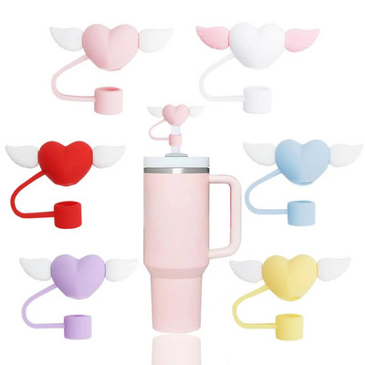 Capaci minunate de paie cu fundă Cap Toppers compatibile cu pahare Stanley de 30 și 40 oz, reutilizabile, drăguțe din silicon, vârfuri de paie, capace protejează