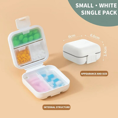 Nešiojamas piliulių laikiklis, drėgmei atsparus kelioninis vaistų dėžutės vaistų konteineris, 8/5 grotelės, skirtos vitaminų papuošalų laikymui