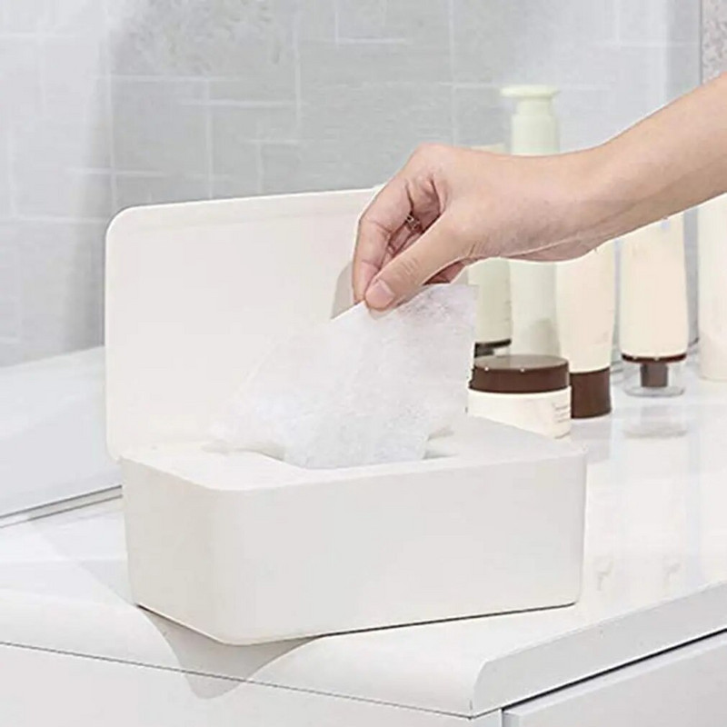 Θήκη θήκης για υγρά μαντηλάκια οικιακής χρήσης με καπάκι Λευκό μαύρο κουτί αποθήκευσης χαρτομάντιλων για το κατάστημα στο σπίτι Dropshipping
