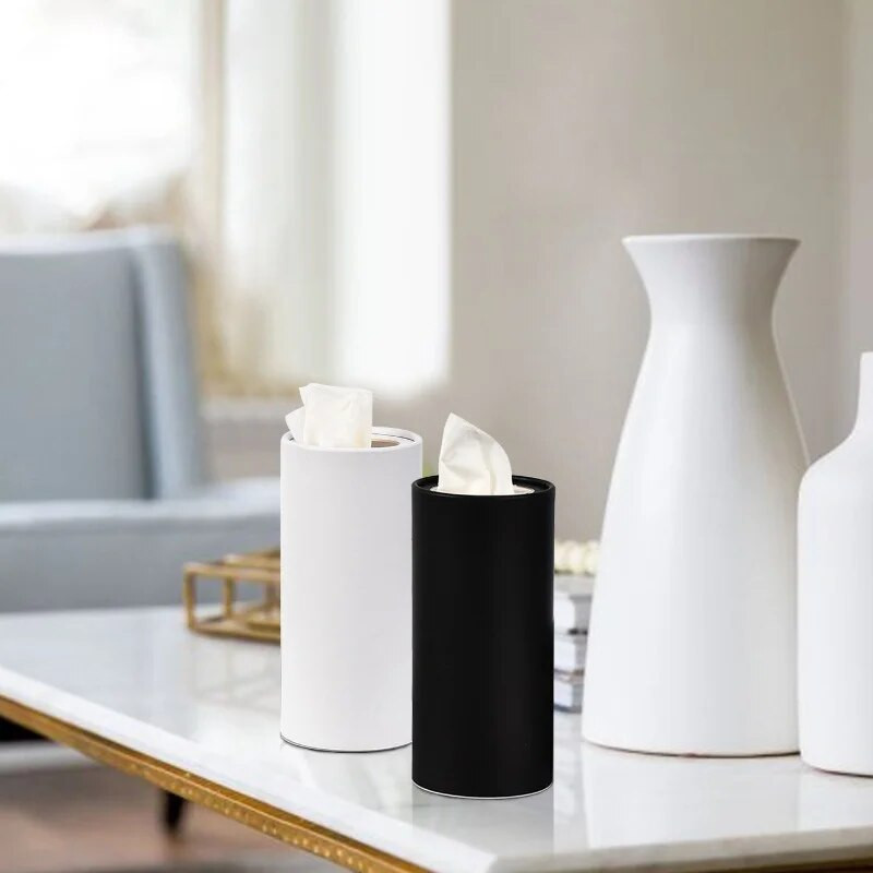 Baltas audinio vamzdelis, skirtas automobilio cilindro popierinei dėžutei poplėvelė Namų kambario aksesuarai Geriamųjų servetėlių laikikliai Audinių laikymo tvarkyklė