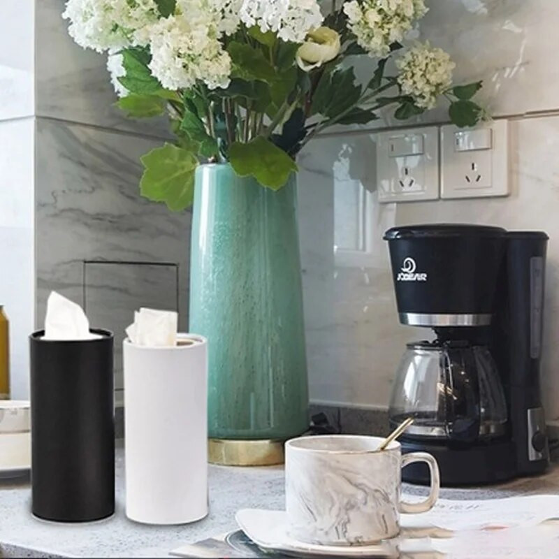 Baltas audinio vamzdelis, skirtas automobilio cilindro popierinei dėžutei poplėvelė Namų kambario aksesuarai Geriamųjų servetėlių laikikliai Audinių laikymo tvarkyklė