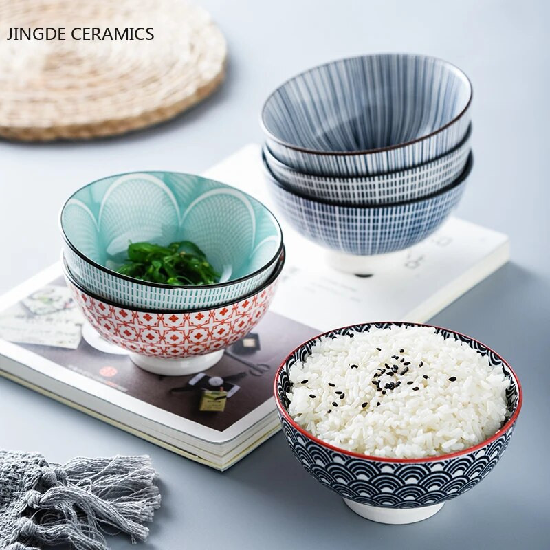 Modern kerámia arany keretes kerek rizstál leves tészta zabkása háztartási konyhai eszközök Reggeli desszert tároló