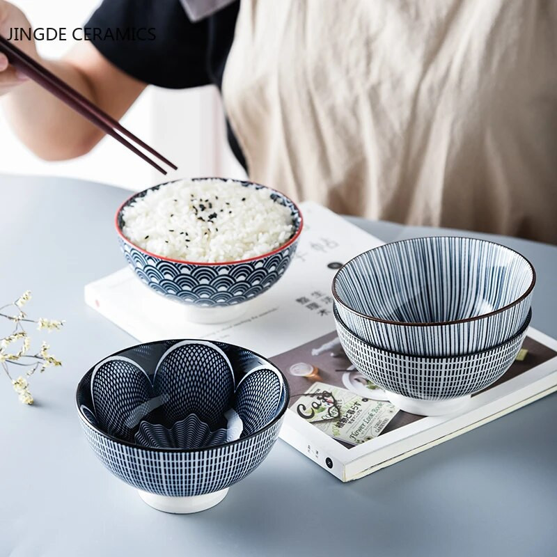 Modern kerámia arany keretes kerek rizstál leves tészta zabkása háztartási konyhai eszközök Reggeli desszert tároló