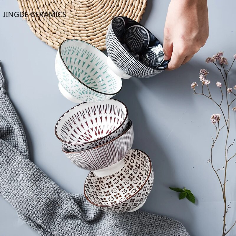 Modern kerámia arany keretes kerek rizstál leves tészta zabkása háztartási konyhai eszközök Reggeli desszert tároló