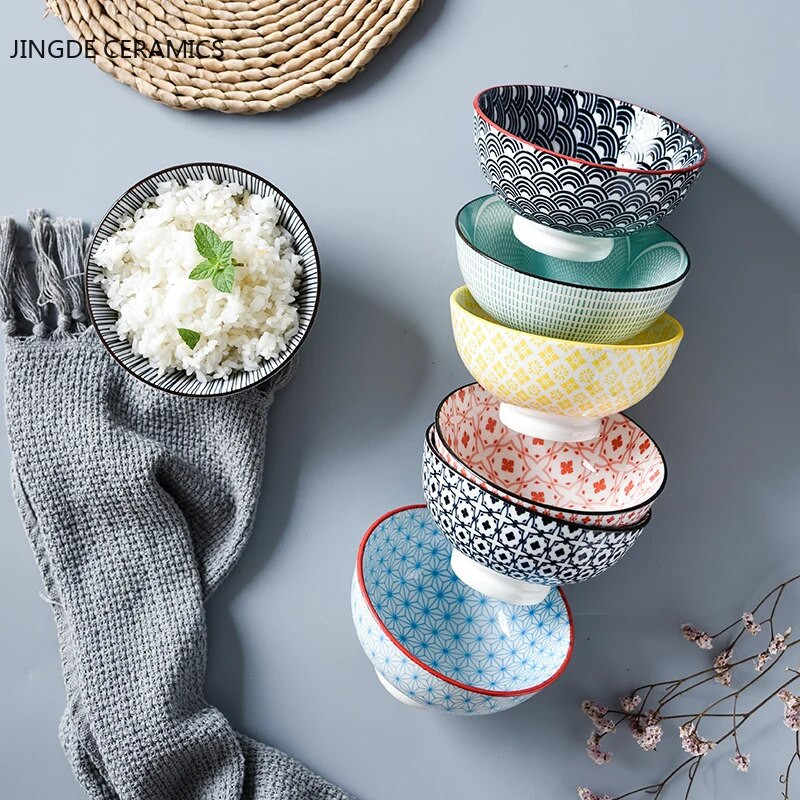 Modern kerámia arany keretes kerek rizstál leves tészta zabkása háztartási konyhai eszközök Reggeli desszert tároló