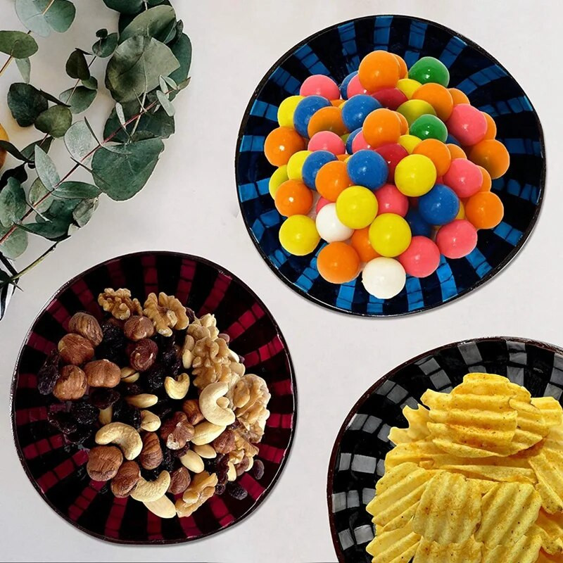 Kokoso dubuo Natūralus kokoso lukšto laikymo dubuo, kokoso dubuo maistui ir dekoravimui, serviravimo dubuo saldainių talpyklos riešutų laikiklis