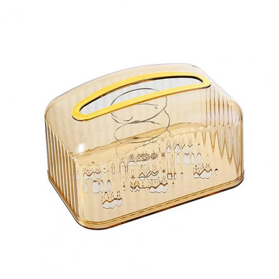 Koehoidja läbipaistev nähtav laia suu koekarp Kergesti ligipääsetav vedrudisain laud salvrätikuümbrise jaotur Kodukaunistus