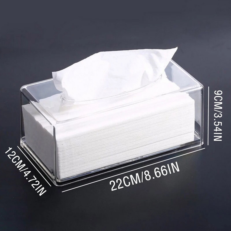 Akrilo audinių dėžutė darbalaukis, skaidrus mados servetėlių laikiklis, laikymo lentyna Namų apdaila Svetainės priedai Dekoratyviniai