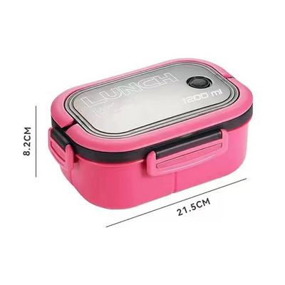 2 sluoksnių nešiojama studentų priešpiečių dėžutė su šakutės šaukštu gali būti šildoma mikrobangų krosnelėje, nepralaidi storesnė PP plastikinė padalinta priešpiečių dėžutė