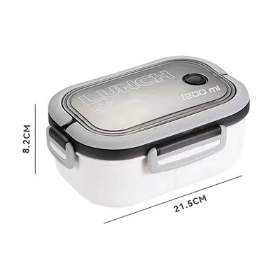 2 sluoksnių nešiojama studentų priešpiečių dėžutė su šakutės šaukštu gali būti šildoma mikrobangų krosnelėje, nepralaidi storesnė PP plastikinė padalinta priešpiečių dėžutė