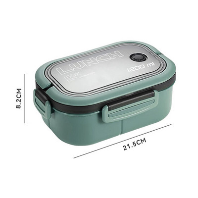 2 sluoksnių nešiojama studentų priešpiečių dėžutė su šakutės šaukštu gali būti šildoma mikrobangų krosnelėje, nepralaidi storesnė PP plastikinė padalinta priešpiečių dėžutė