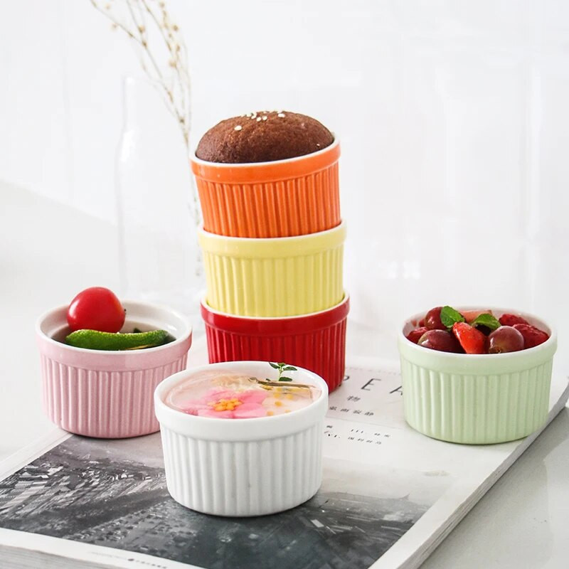 Nordic szuflé tepsi sütés tortaforma zselés fagylalt desszert puding kerámia tál csíkos csésze háztartási sütőedények