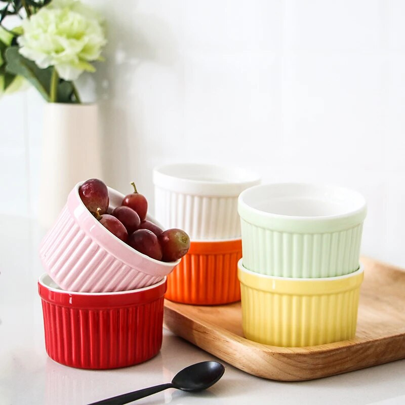 Nordic szuflé tepsi sütés tortaforma zselés fagylalt desszert puding kerámia tál csíkos csésze háztartási sütőedények