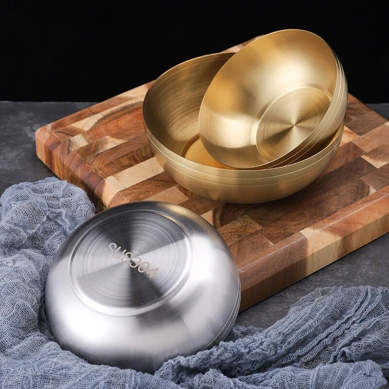 Zdjela za rižu od zlata od nehrđajućeg čelika 304 u korejskom stilu Kreativna zdjela za umak za juhu od voćne salate za restoran Pribor za kuhinju