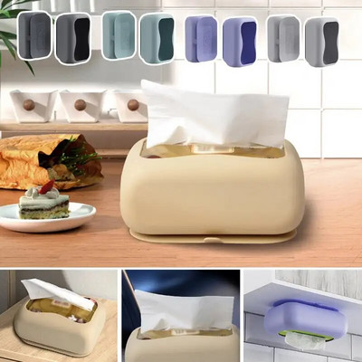 Tissue Box Βεντούζα οικιακής σιλικόνης Tissue Box Αποθήκευση ξενοδοχείου Κουτιά χαρτομάντιλων για ψυγείο Διακόσμηση μπάνιου κουζίνας