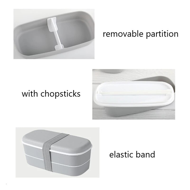 Kutija za ručak u 2 sloja za mikrovalnu pećnicu s nepropusno izoliranim odjeljcima