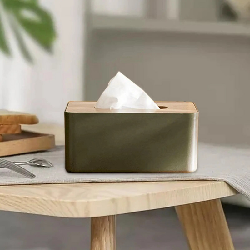 Modern Tissue Dobozfedél Tartó Adagoló Rendszerező Étterem Home Car Green számára