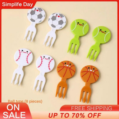 Furculiță pentru fructe de desene animate de uz casnic Animal pentru copii creativ Set de furculiță de fructe din plastic drăguț Semn pentru prânz Ustensile mici de bucătărie de familie