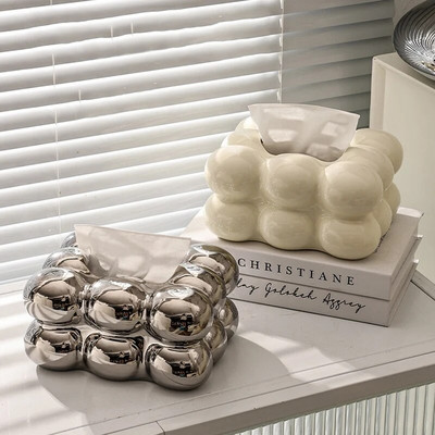 Buborékszövet doboz tartó papíradagoló fürdőszobai vagy étkezőasztalhoz Stílusos papírzsebkendő rendszerező dekoratív szalvéta design