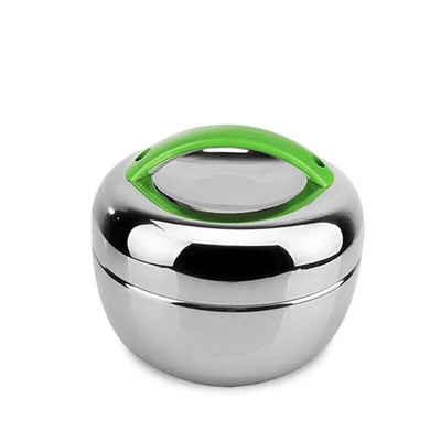 Obuolių formos terminė nerūdijančio plieno priešpiečių dėžutė su rankena, stora sluoksniuota priešpiečių dėžutė, didelės talpos ryžių dubuo virtuvės indai