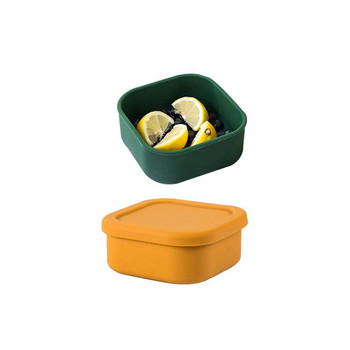 YOMDID Квадратна силиконова кутия за обяд Практична салата Плодове зеленчуци Контейнер за храна Bento Box Fresh Keeping Box Crisper посуда