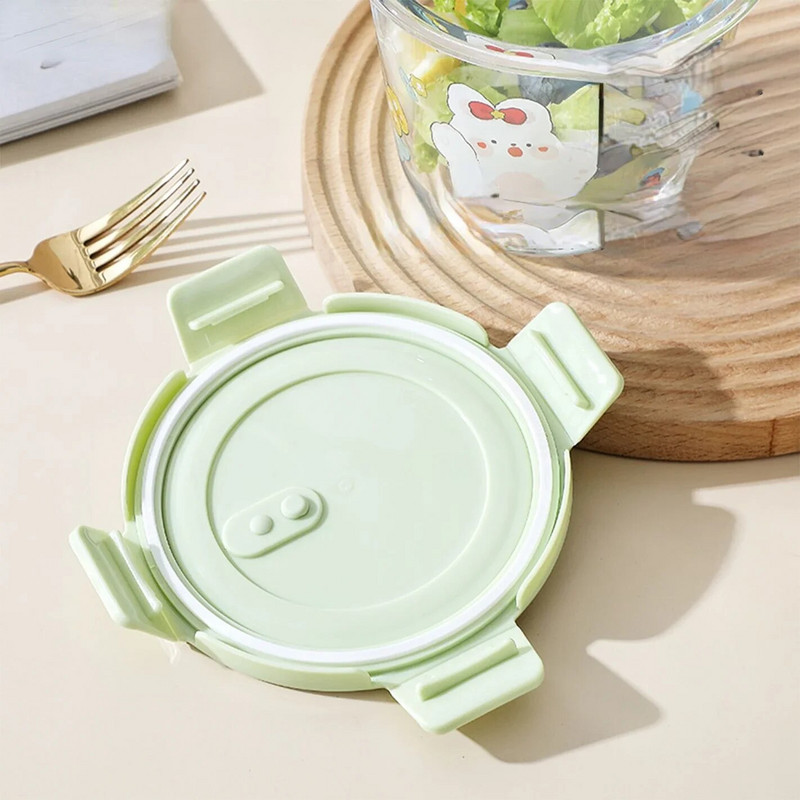 Zdjele za juhu od visokog borosilikatnog stakla, simpatične okrugle kutije za bento, otporne na toplinu, kutija za čuvanje crtanih filmova, kućni prijenosni, 690 ml