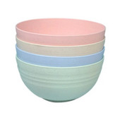 4db/készlet Búzaszalma tálak Kerek Háztartási Rizssaláta tálak Környezetbarát Törhetetlen Gyerek Búzaszalma tálak Kis tálak