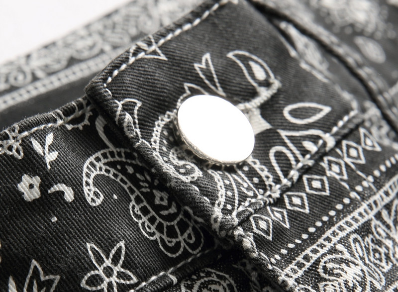 Muške traperice s jesenskim printom paisley modne klasične dnevne regularne rastezljive hlače, muške široke traperice hombre hlače