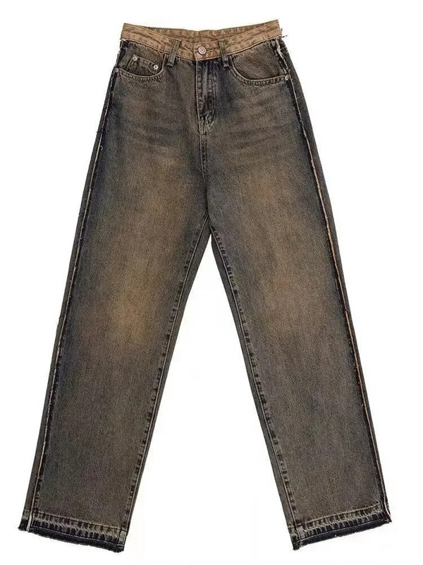 Női farmer, fehérített S-4XL Vintage Patchwork Designer Különleges Diákok High Street egyszerű, napi koreai stílusú szabadidő, minden meccs