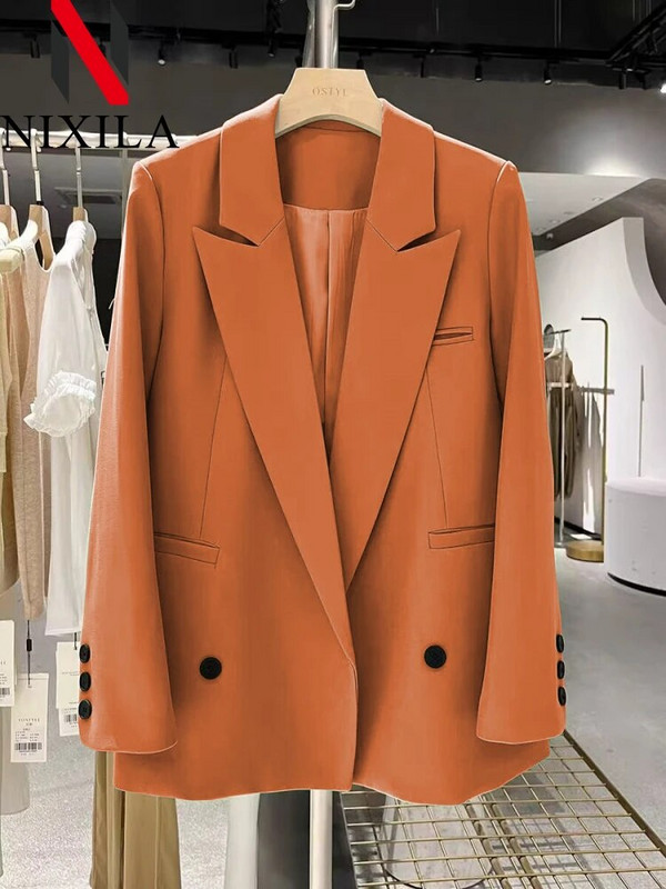 Άνοιξη φθινόπωρο Blazer Woman 2024 Πανωφόρια Γυναικεία Σακάκια Κομψά Γυναικεία Παλτό Γραφείο Lady Loose Fit Νεανικά Γυναικεία Ρούχα