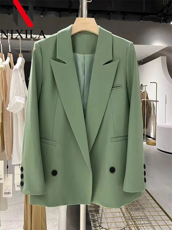 Άνοιξη φθινόπωρο Blazer Woman 2024 Πανωφόρια Γυναικεία Σακάκια Κομψά Γυναικεία Παλτό Γραφείο Lady Loose Fit Νεανικά Γυναικεία Ρούχα