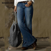 Traperice za žene retro modne ležerne hlače ravnih nogavica 2023 Jesen Zima y2k ženske široke široke traper hlače srednjeg struka