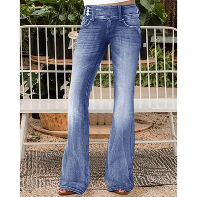 Pantaloni denim capris 2023 femei vintage cu talie mijlocie blugi ușoare evazați pantaloni lungi cu talie înaltă de lucru negru de vară blugi capris
