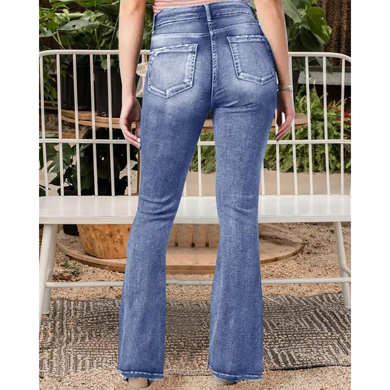 Farmer nadrág Capris 2023 női vintage középső derék enyhén kiszélesedő farmer hosszú nadrág magas derekú munka fekete nyári kék farmer Capris