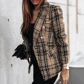 Офис дамски блейзър Двуредно бизнес ежедневно зимно палто Модерно устойчиво на износване дамско палто за ежедневно носене