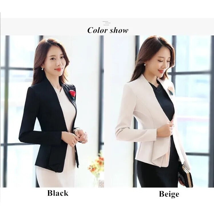 S-4XL Ženski sako Modni elegantni ležerni uski uredski OL Svečani sako Radna vanjska odjeća Proljeće Jesen Plus veličina