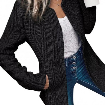 Есенно-зимно дамско яке с дълги ръкави и дебели тънки палта със средна дължина Есенно-зимно дамско яке с дълъг ръкав и дебели