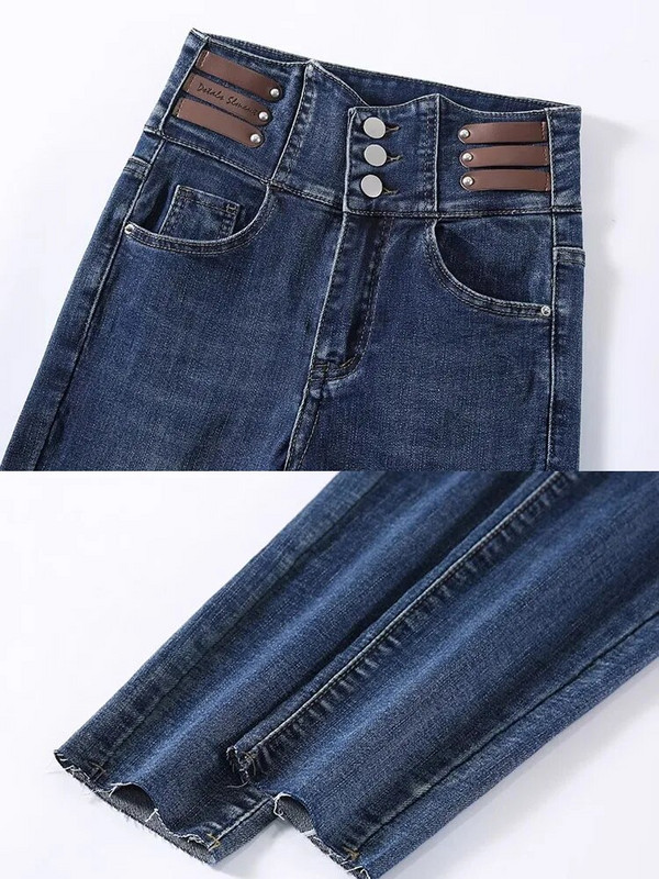 Vékony, magas derekú ceruza farmer Női koreai utcai ruha Stretch farmer nadrág tavaszi vintage alkalmi Kot Pantolon karcsú Vaqueros